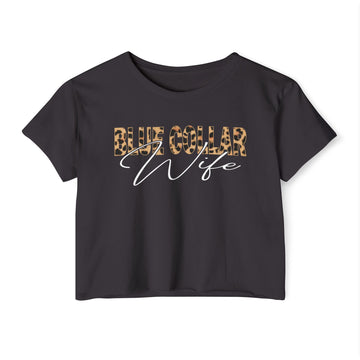 Blue Collar Cheetah Crop Shirt