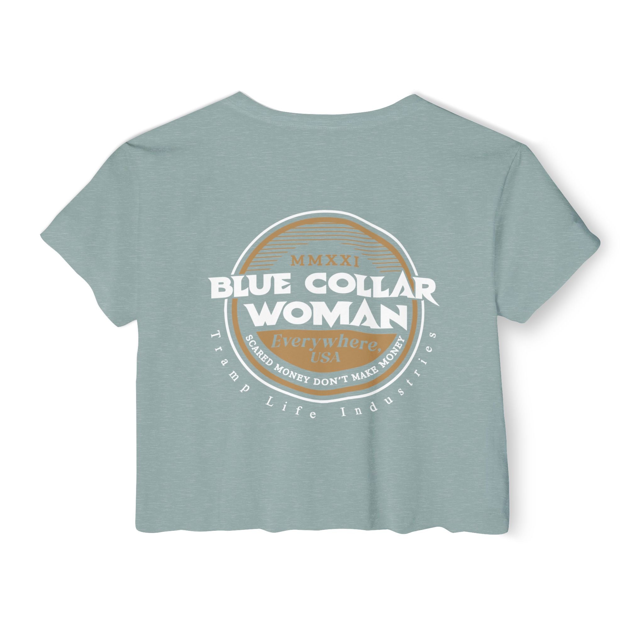 Blue Collar Woman Scared Money Crop