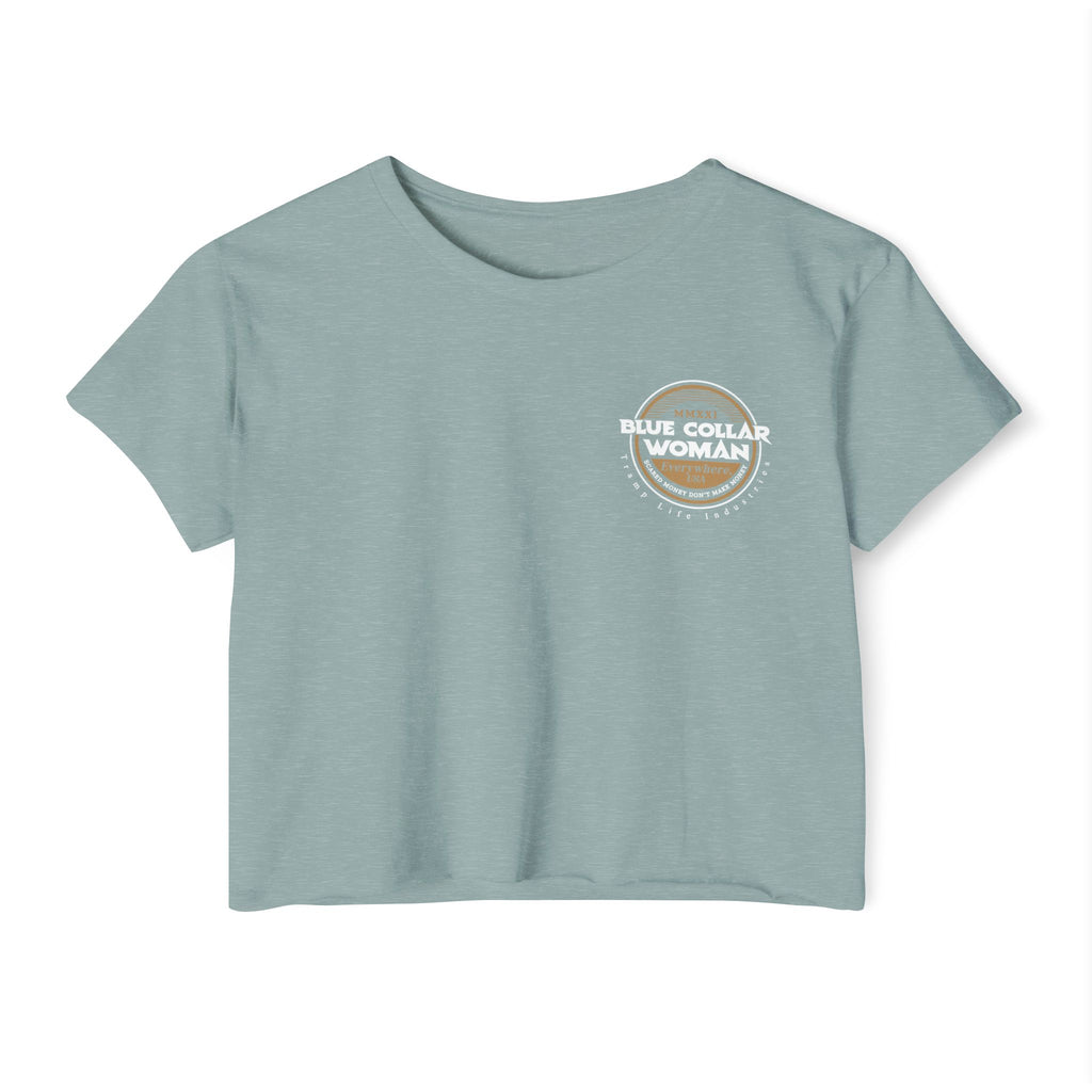 Blue Collar Woman Scared Money Crop