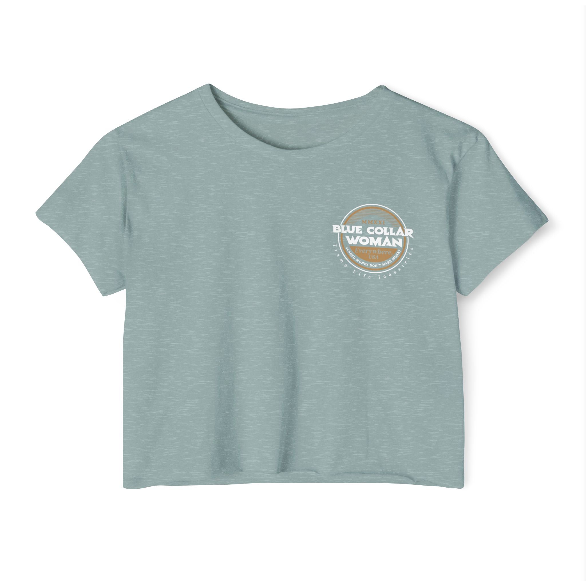 Blue Collar Woman Scared Money Crop