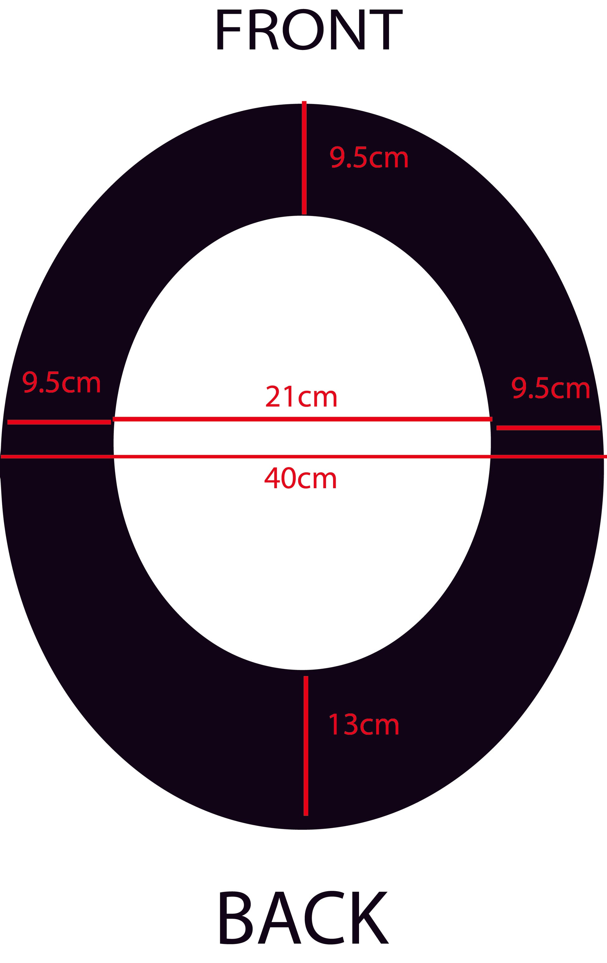 diagram of a sunshade showing measurements to see if it will fit a hard hat or not