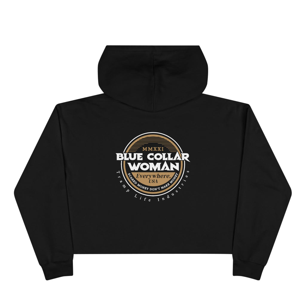 Blue Collar Woman Crop Hoodie