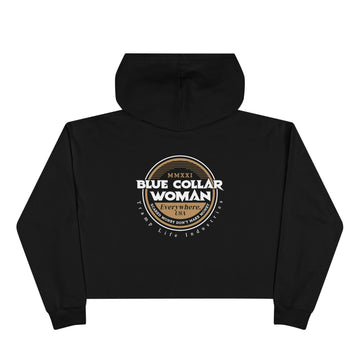 Blue Collar Woman Crop Hoodie