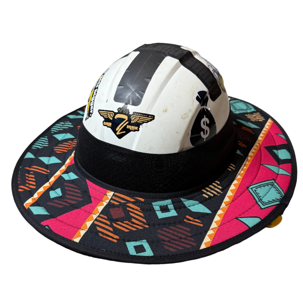 The retro fly shade from tramp life industries. goes on a fly hard hat