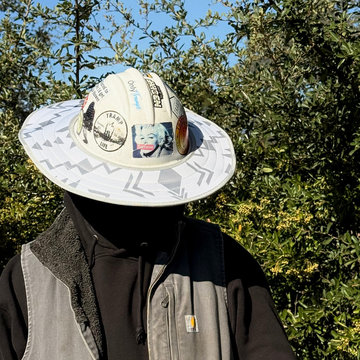 White Pendleton Dual Hard Hat Sun Shade