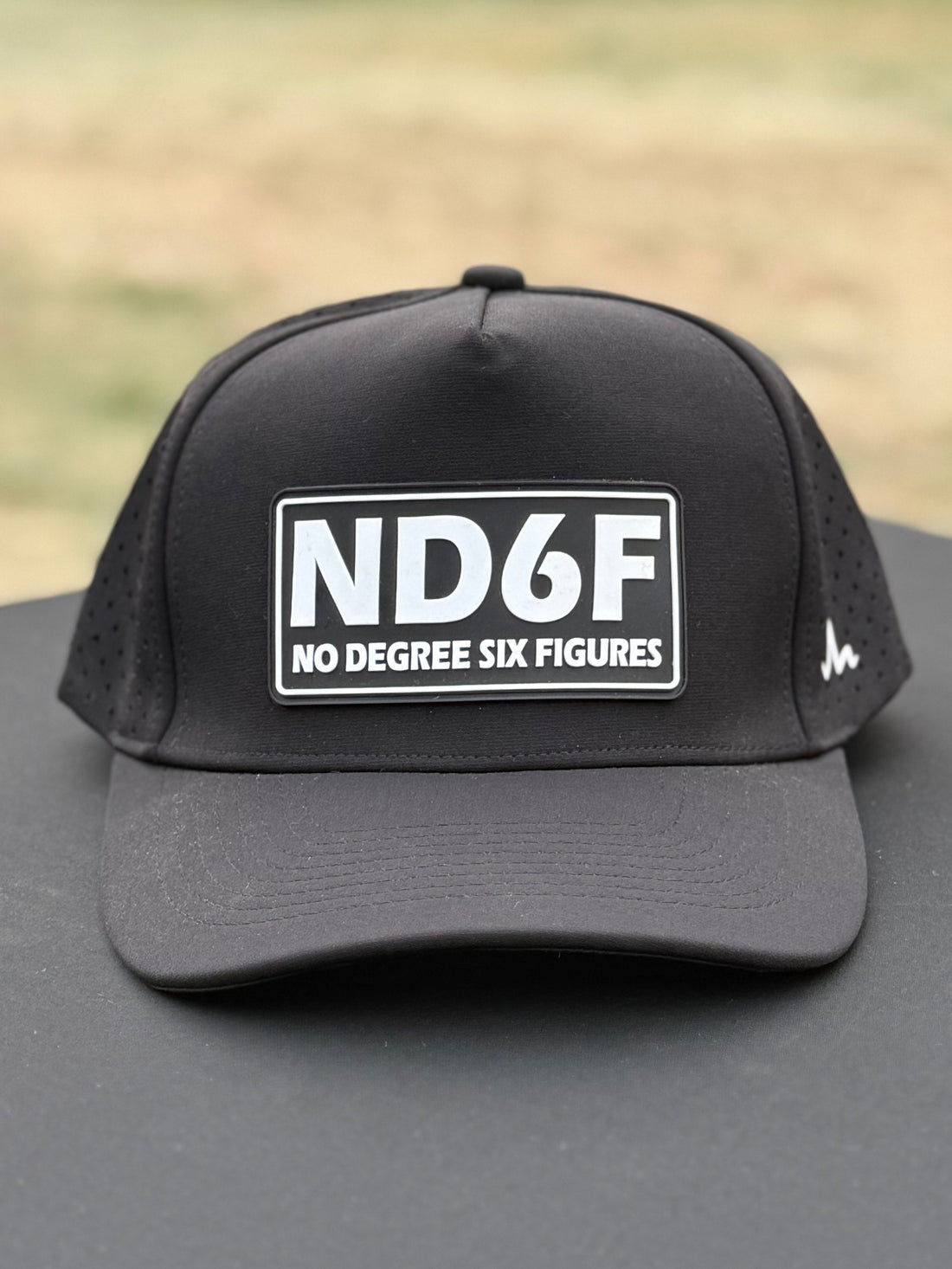 ND6F Water Resistant Curved Bill Snapback-TrampLife-White/Black-TrampLife