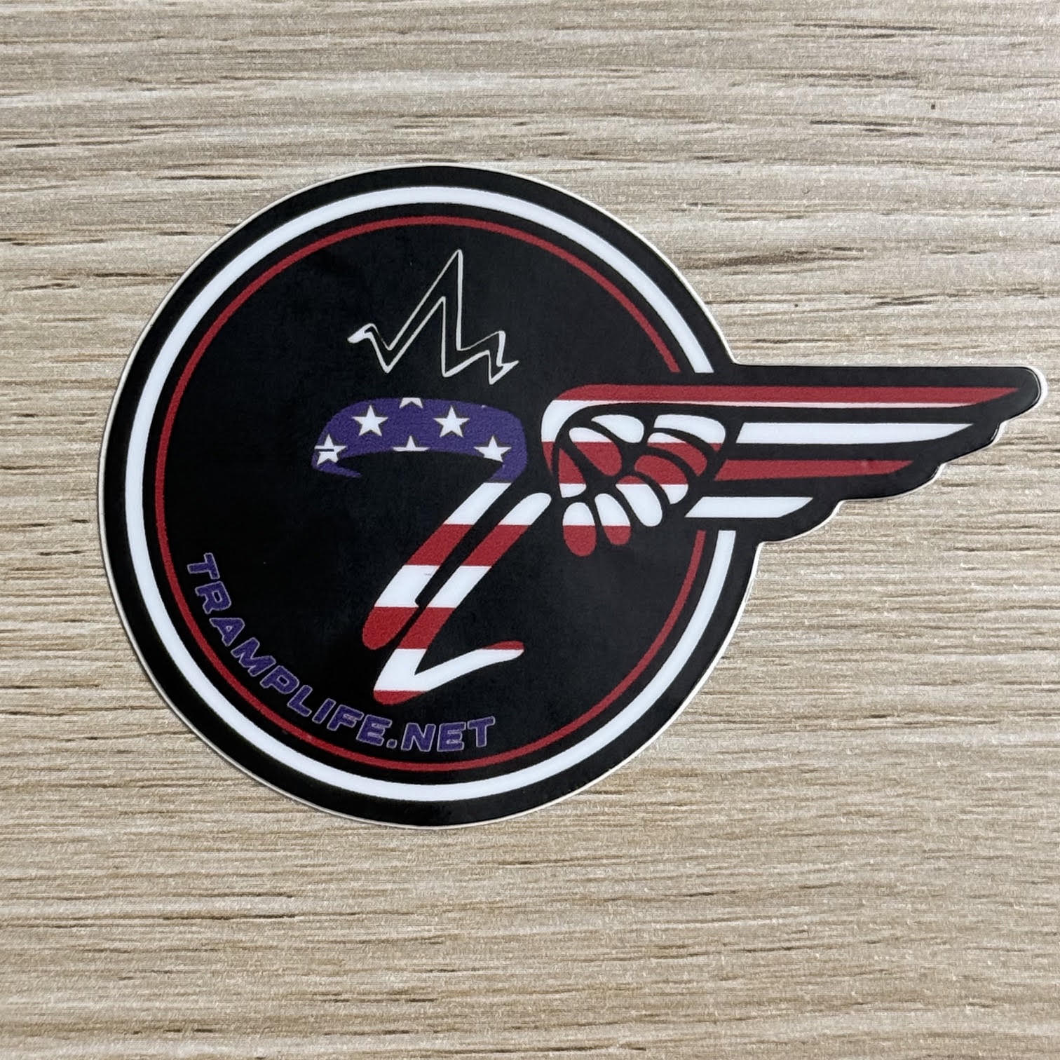 TL Half Wing American Flag Sticker 3"