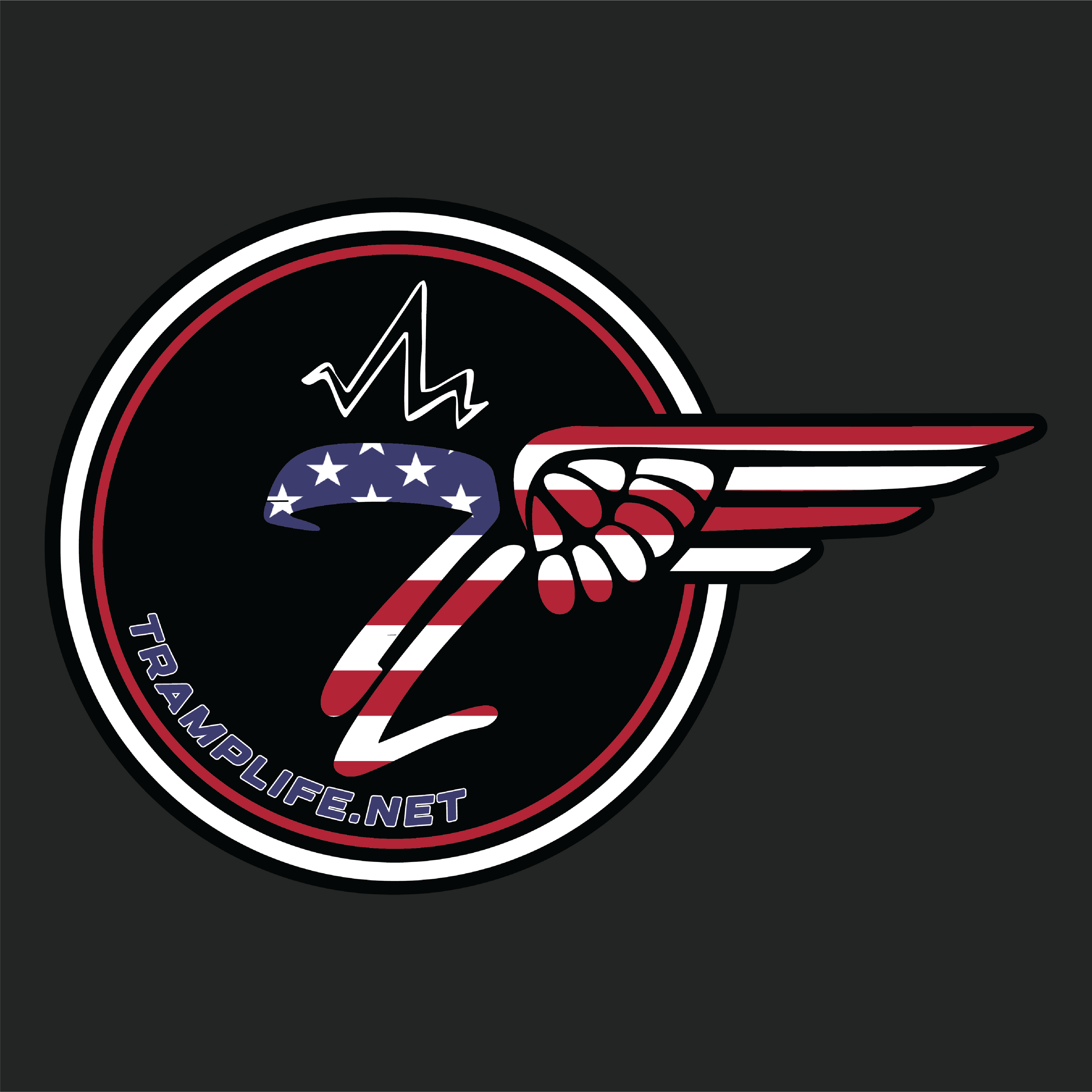 TL Half Wing American Flag Sticker 3"