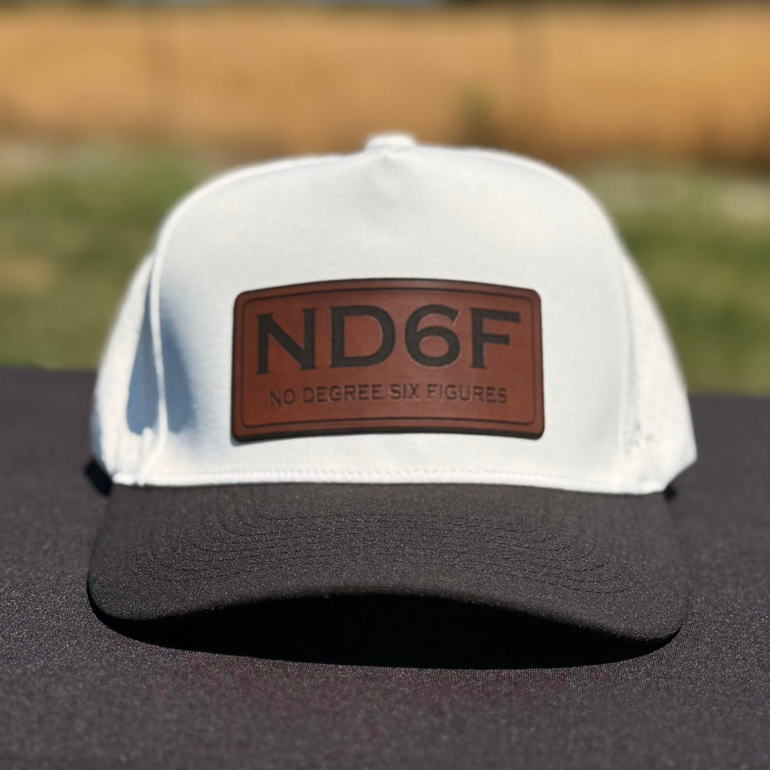 ND6F Water Resistant Curved Bill Snapback-TrampLife-White/Black-TrampLife