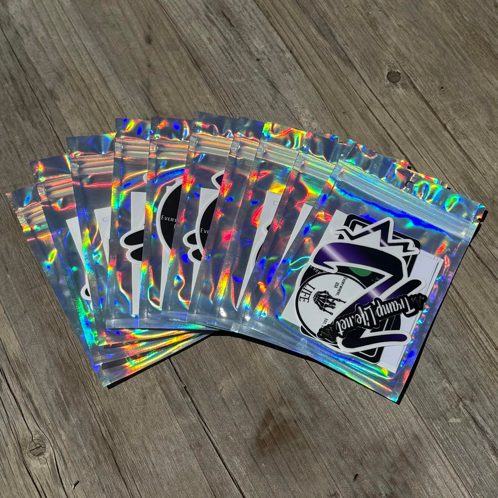 A sticker pack from tramp life industries