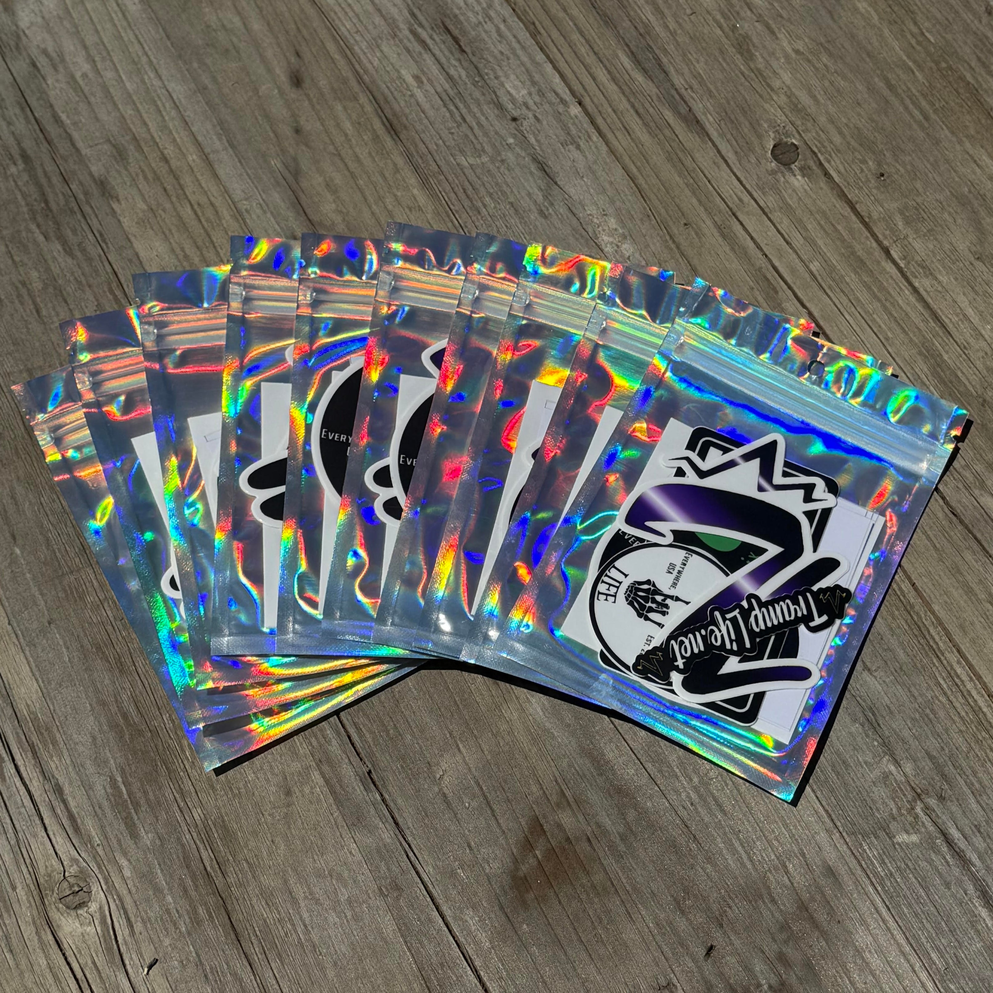 A sticker pack from tramp life industries