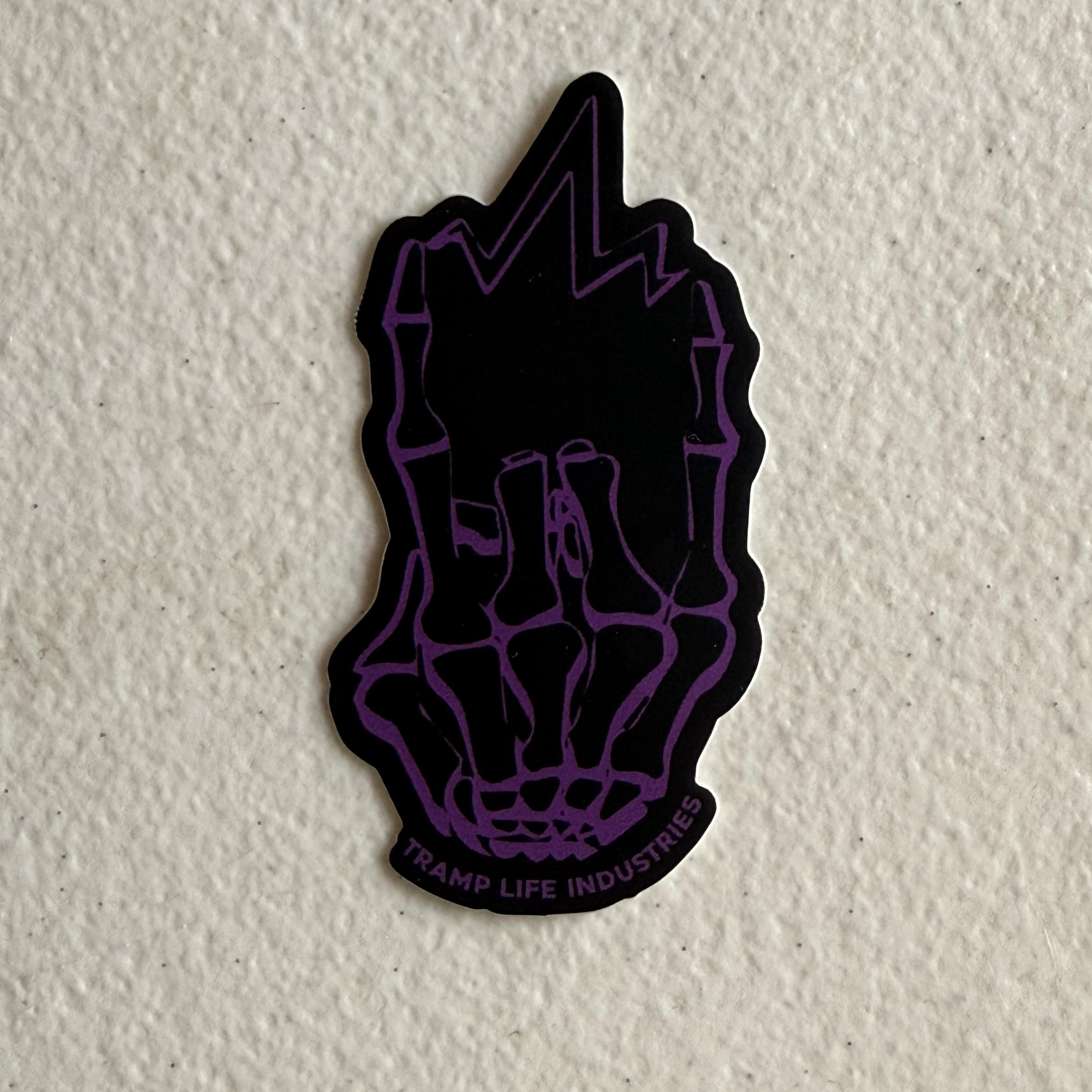 Purple Bone Hand Sticker