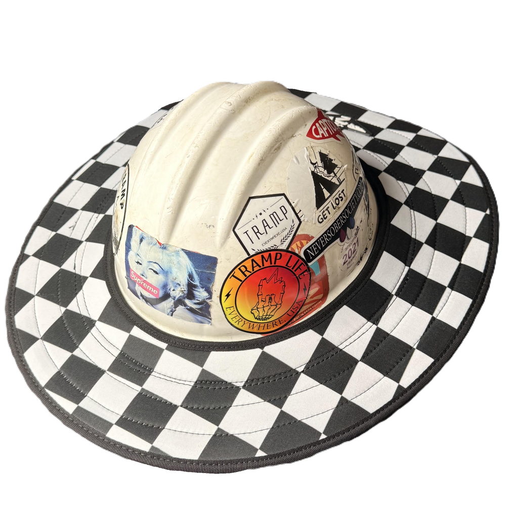 Checkered Dual Hard Hat Sun Shade