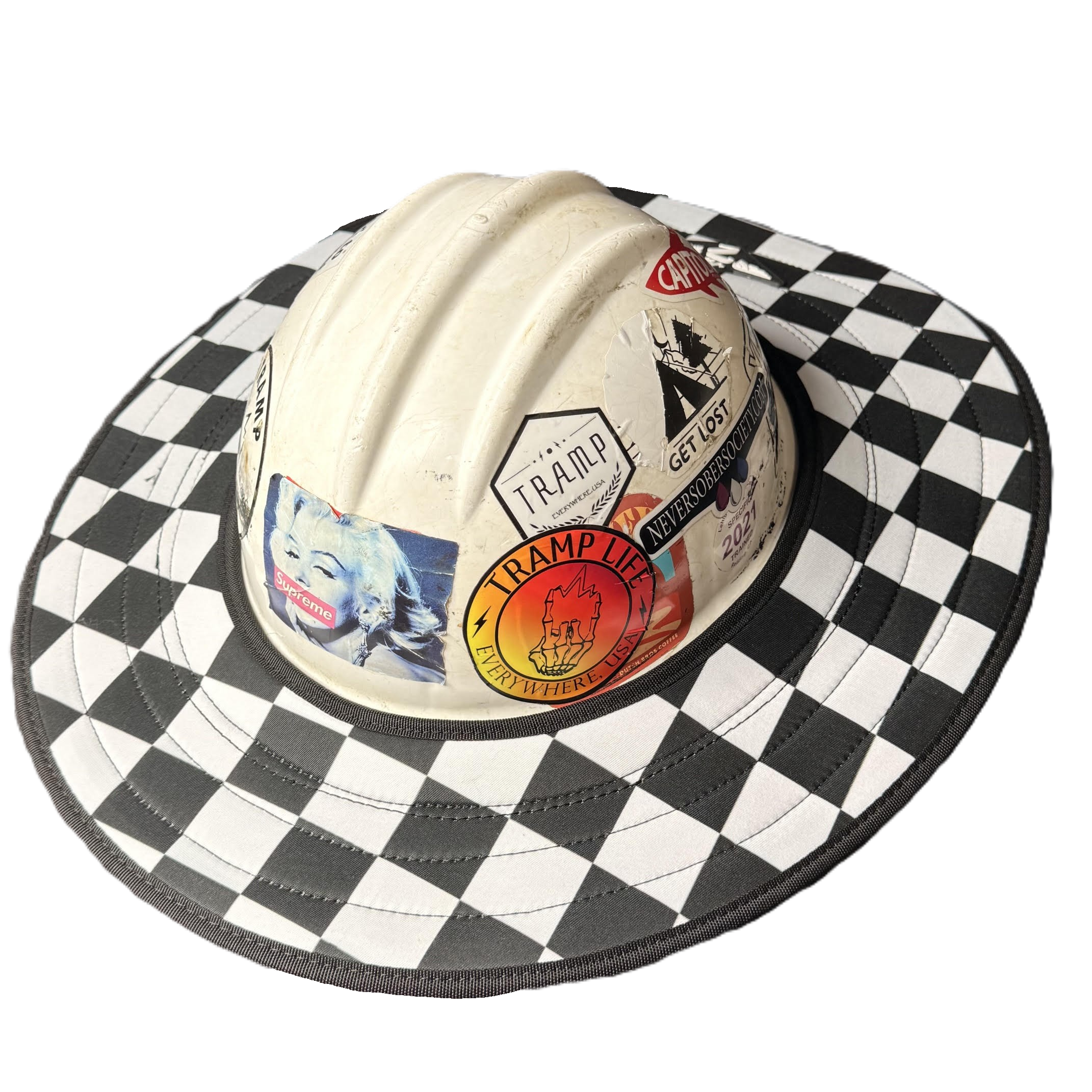 Checkered Dual Hard Hat Sun Shade