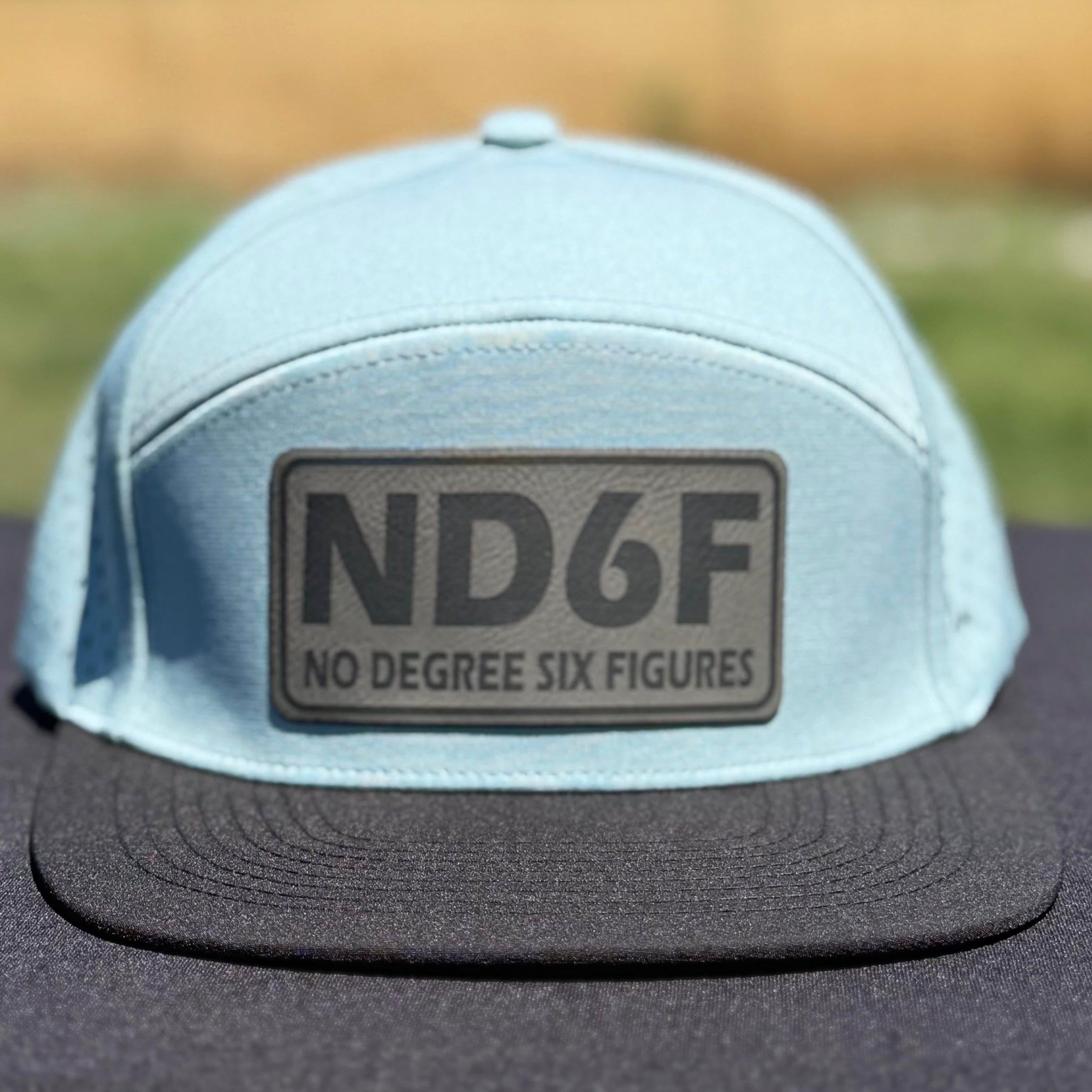 ND6F Water Resistant Flat Bill Hat-TrampLife-Stone Blue/Black-TrampLife No Degree Six Figures