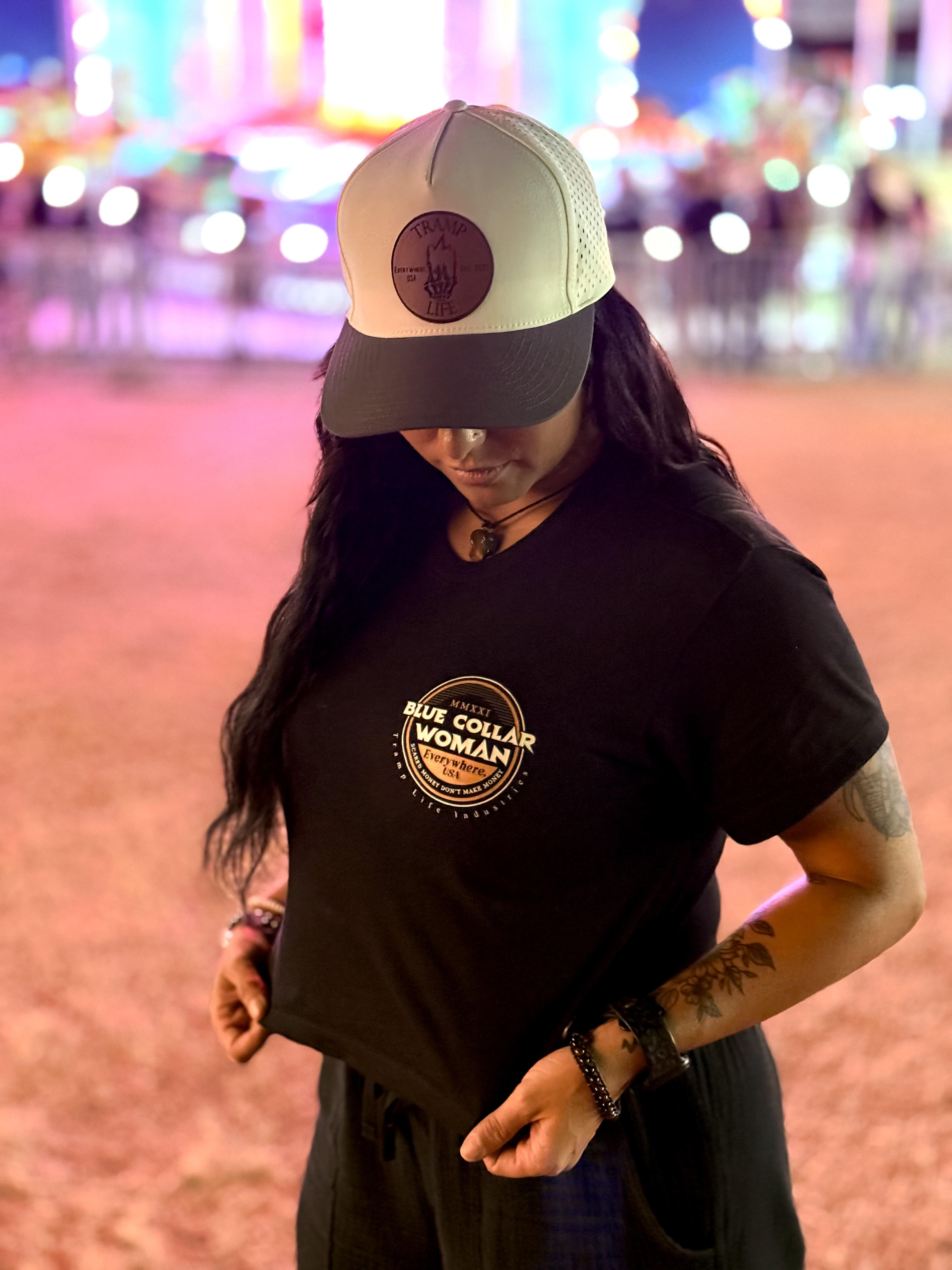 Blue Collar Woman Scared Money Crop